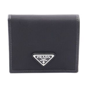 Prada Nylon Leather Wallet Black